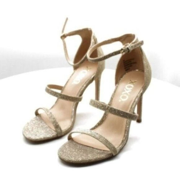 NEW Xoxo Women's Bridgette Strappy Sandals Women's Shoes STILETTO ROSE GOLD NIB - Picture 7 of 7